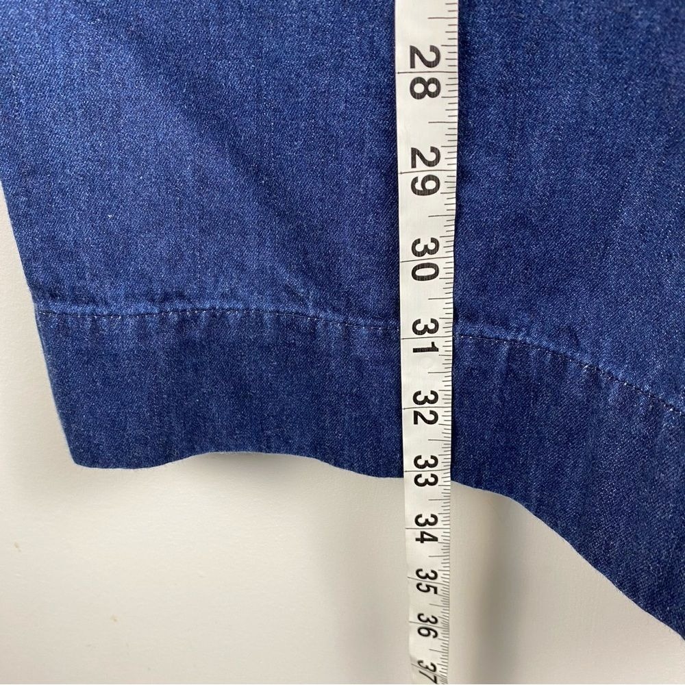Forever 21 Contemporary Wide Leg Cropped Denim Pants Belted Dark Wash M - Picture 5 of 10